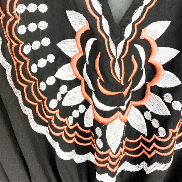 Black Sheer Beach Swim Coverup with Fringe - Picture 4 of 10